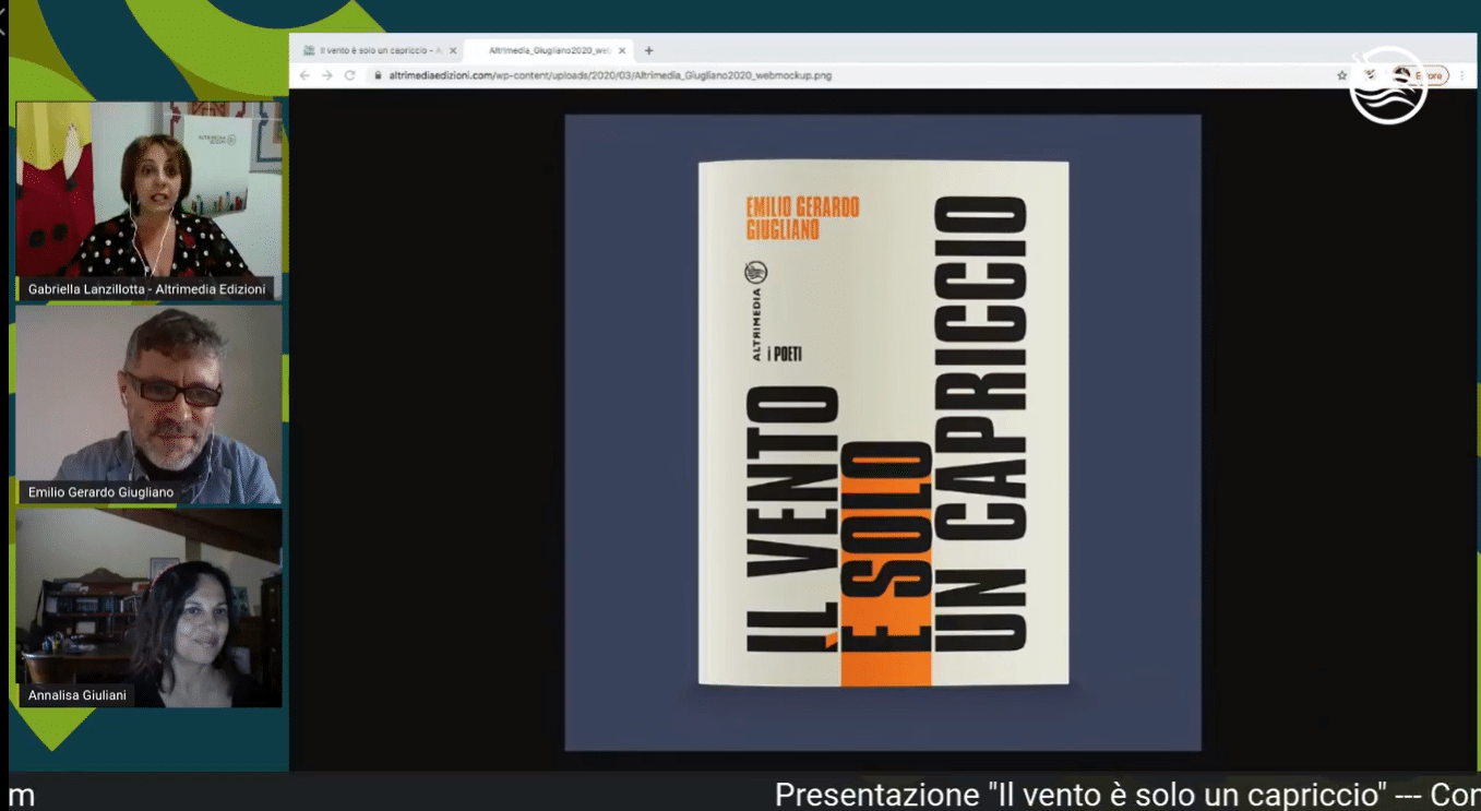 "Il vento è solo un capriccio", presentata in streaming la nuova raccolta di poesie di Emilio Gerardo Giugliano