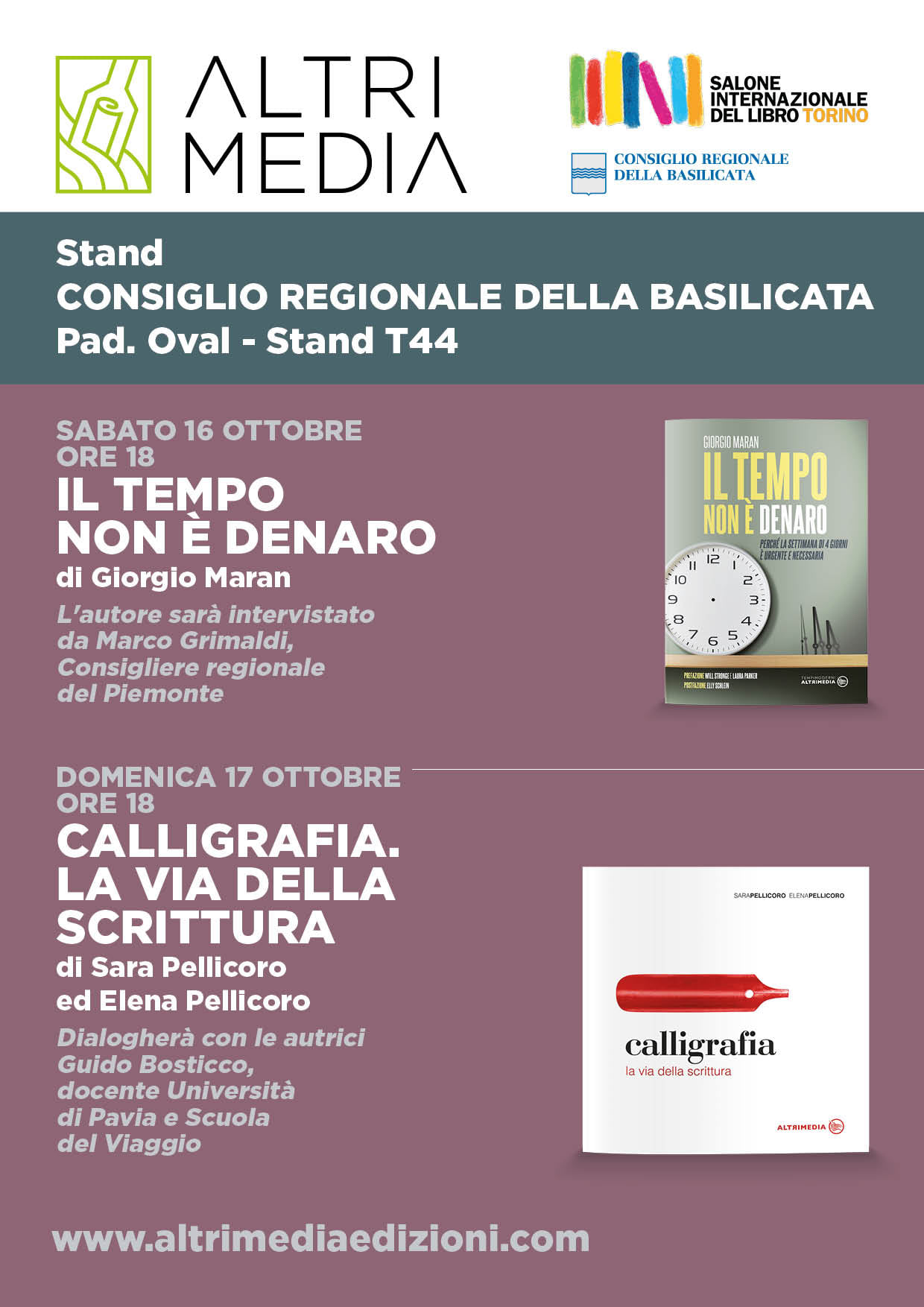 Altrimedia Edizioni al Salone Internazionale del libro di Torino dal 14 al 18 ottobre