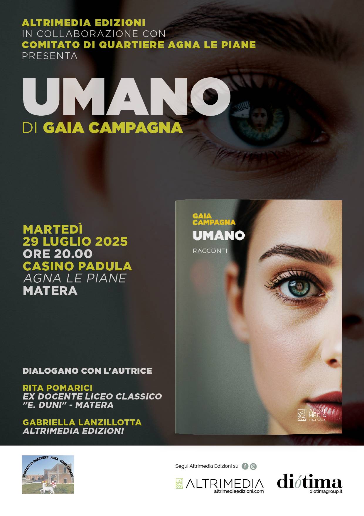 Gaia Campagna presenta “Umano” di Altrimedia Edizioni presso Casino Padula