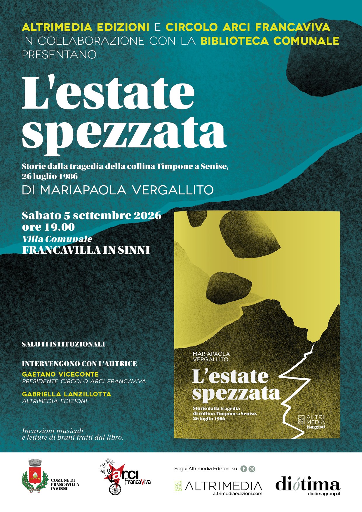 La memoria contro l’oblio: a Francavilla in Sinni presentato L’estate spezzata di Mariapaola Vergallito